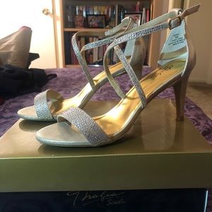 Thalia Sodi Gold Heel (with cross over strap)